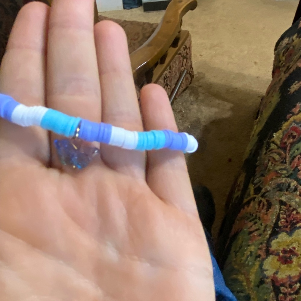 Purple clay bead bracelet